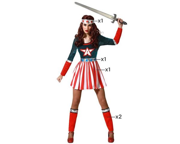 Fato Mulher Capitã America M-l