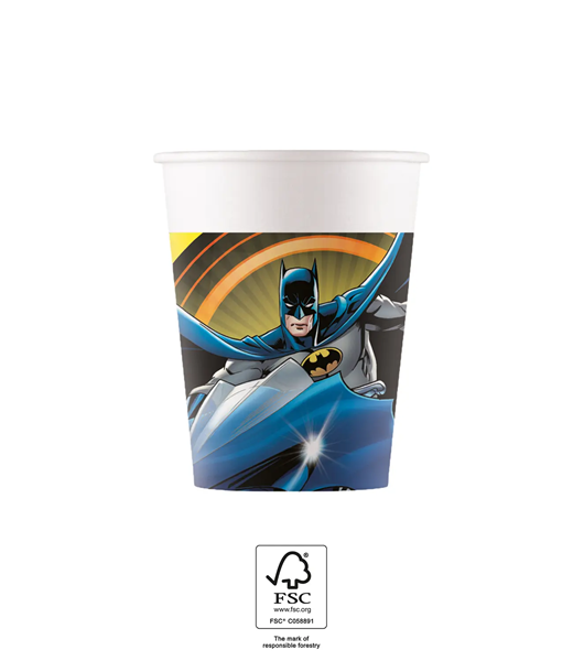 8 Copos Papel Batman