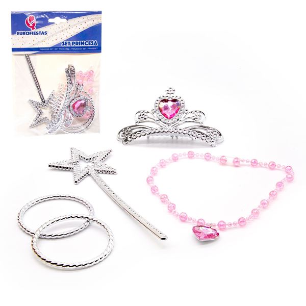 Tiara, Varinha, Pulseiras E Colar De Princesa