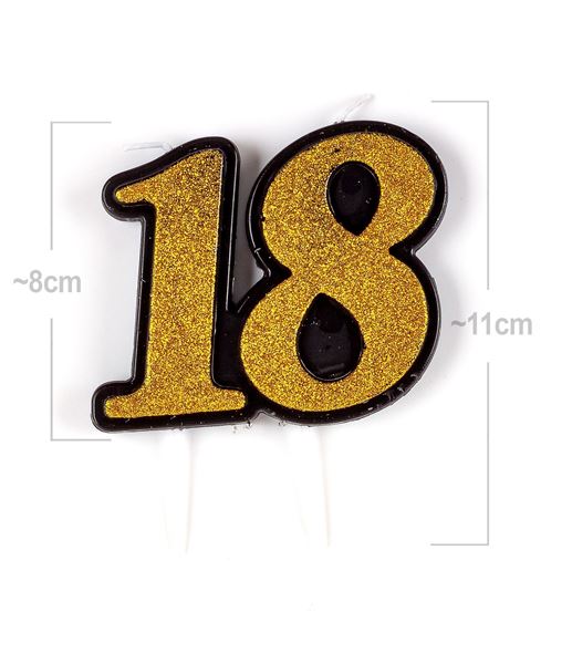 Vela 18 Ouro E Preto