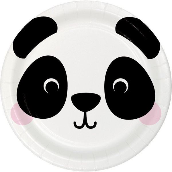 8 Pratos 23cm Panda Animal