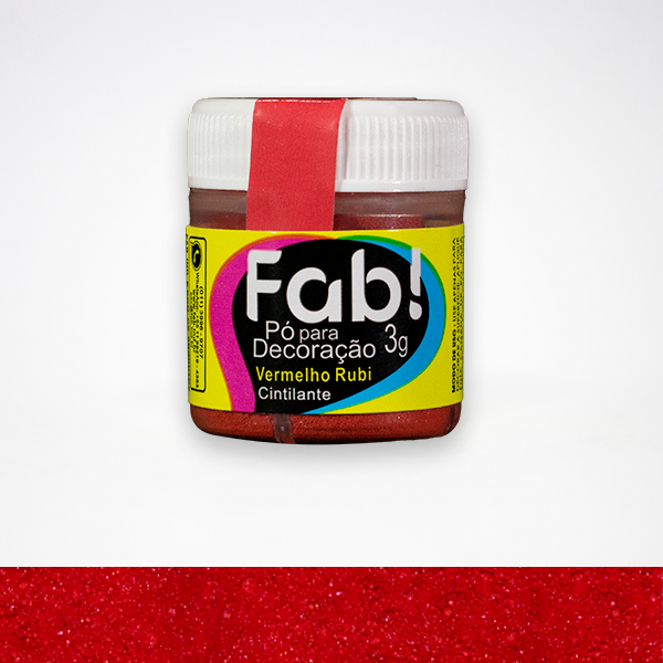 Pó Para Decoração Colorido Vermelho Ruby 5g