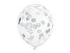 6 Balões Latex Com Confettis Prata 30cm