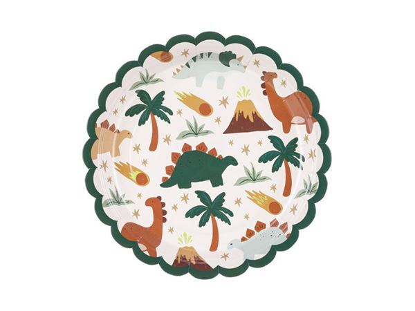6 Pratos Dinossauros 18cm
