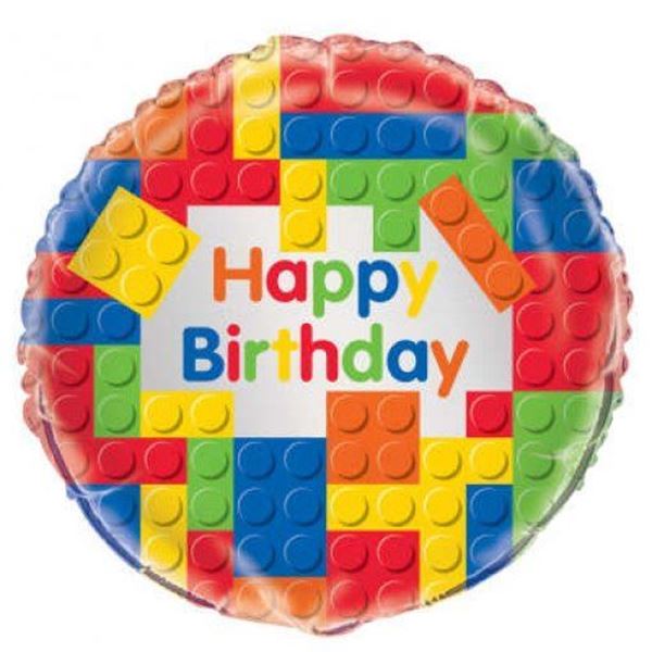 Balão Foil 18" Building Blocks Dirthday