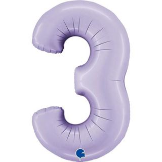 Balão Foil Número 3 Lilás