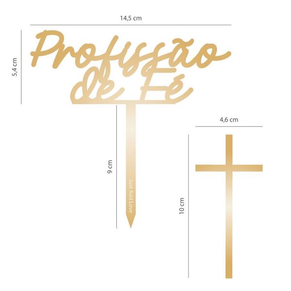 Topper Profissão De Fé Ouro
