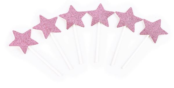 6 Toppers Estrela Rosa