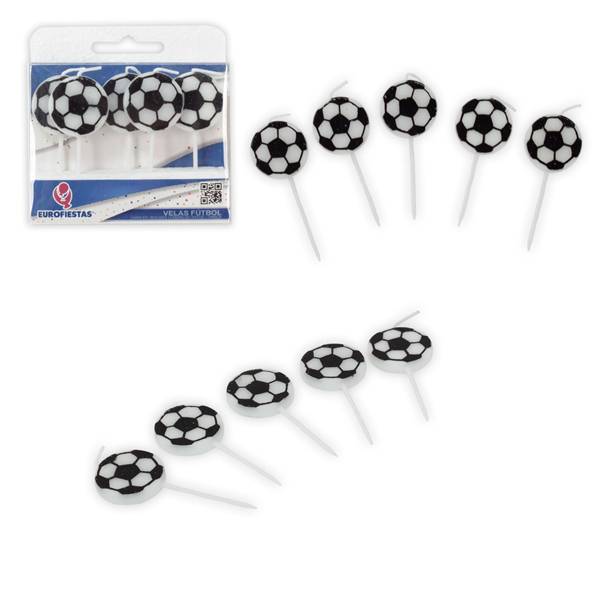 5 Velas Bola Futebol Play