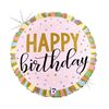 Balão Foil Pastel Birthday Stripes 46cm