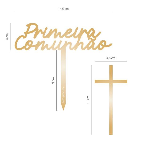 Topper Ouro Primeira Comunhão