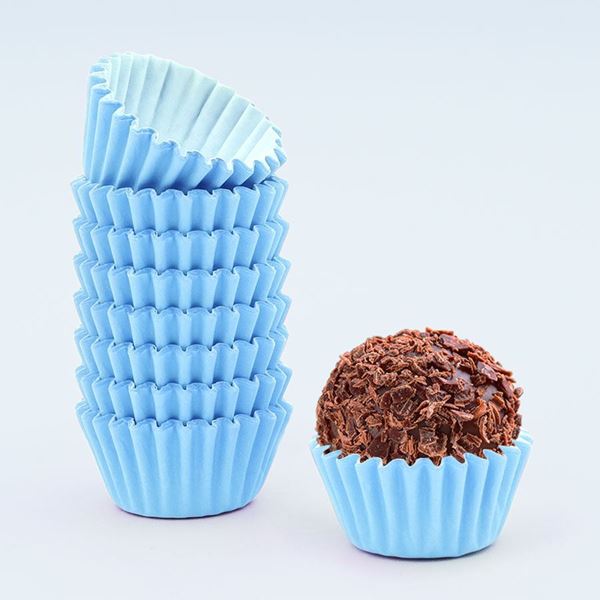 Forma Brigadeiro Lisa Azul Bebé 100un