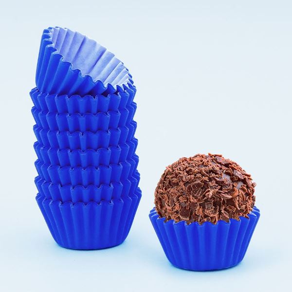 Forma Brigadeiro Lisa Azul Escuro 100un