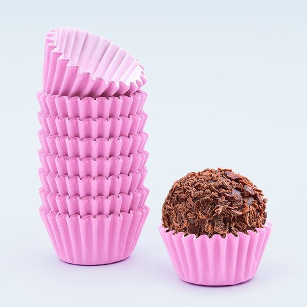 Forma Brigadeiro Lisa Rosa Bebé 100un