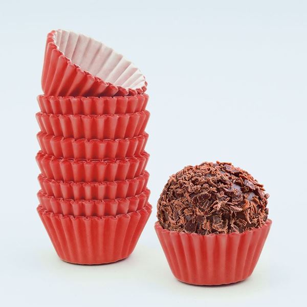 Forma Brigadeiro Lisa Vermelho 100un