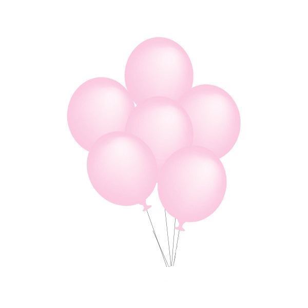 6 Balões 32cm - Rosa Bebé Matte
