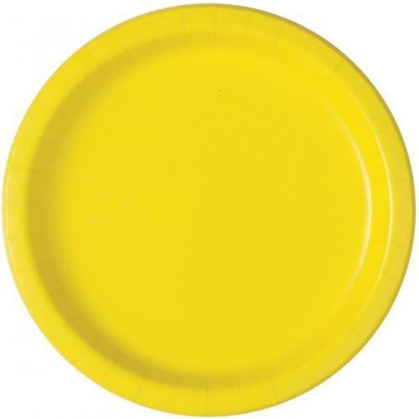 20 Pratos 18cm Amarelo Neon