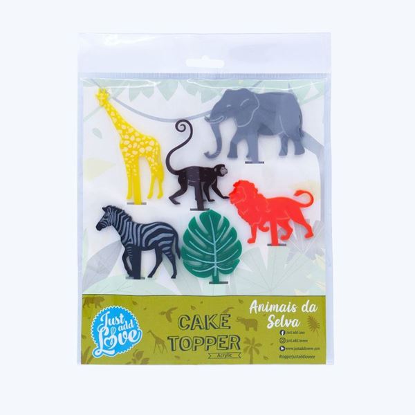 Topper Cupcake Animais Da Selva 6un