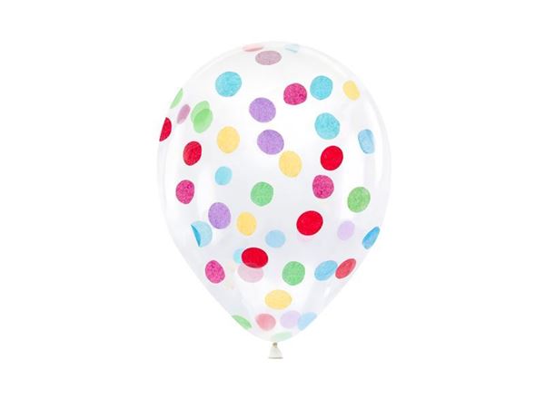 6 Balões Latex Confetti Bolinhas Cores Sortidas
