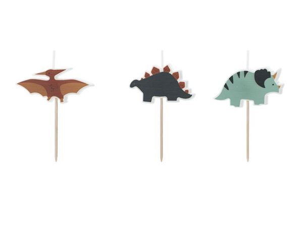 3 Velas Dinossauros 3cm