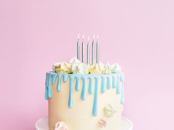 6 Velas Lisas Prata 6cm