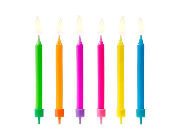 6 Velas Coloridas 6.5cm
