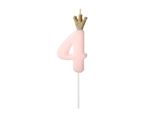 Vela Rosa Com Coroa Nº4