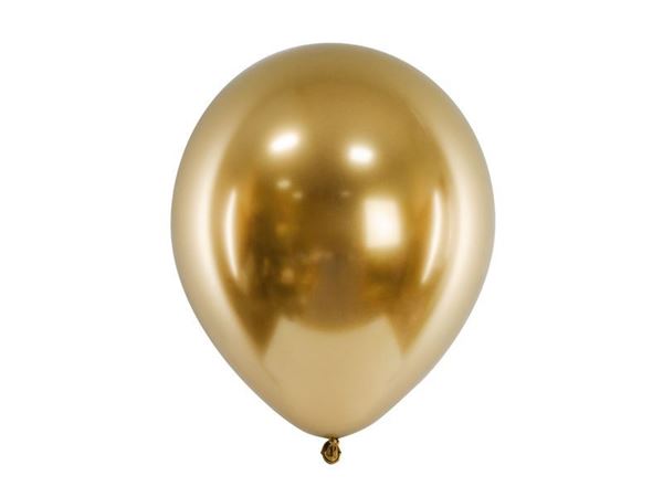 10 Balões Latex Glossy 30cm Ouro