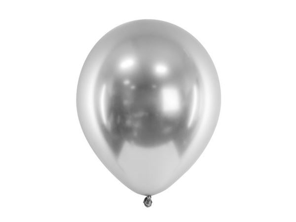 10 Balões Latex Glossy 30cm Prata