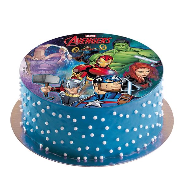 Disco Comestível Sem Açúcar Avengers 20cm
