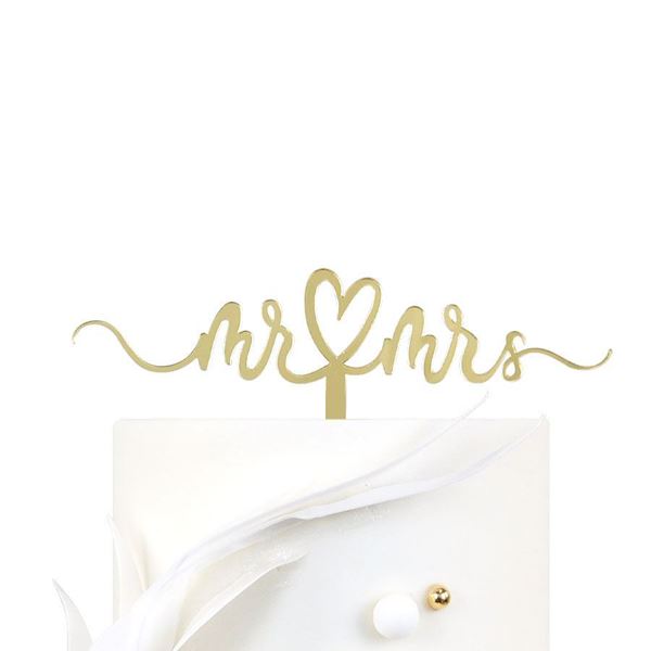 Topper Acrilico Ouro Mr & Mrs