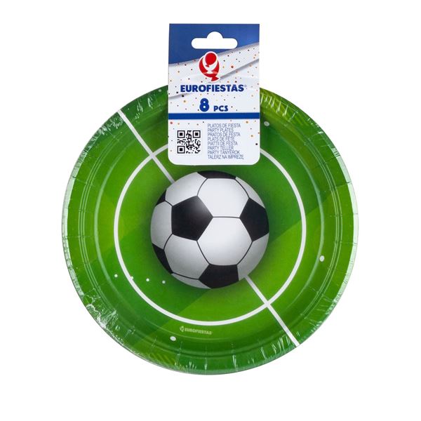 8 Pratos 18cm Futebol Play