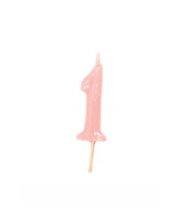 Vela Artesanal Rosa Pastel Nº1