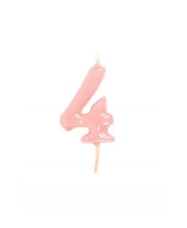Vela Artesanal Rosa Pastel Nº4