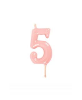 Vela Artesanal Rosa Pastel Nº5