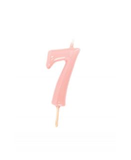 Vela Artesanal Rosa Pastel Nº7