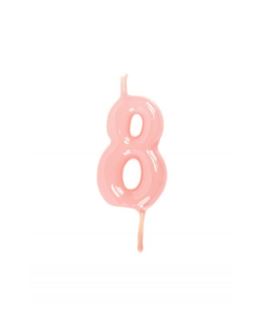 Vela Artesanal Rosa Pastel Nº8