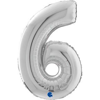 Balão Foil Número 6 Prata