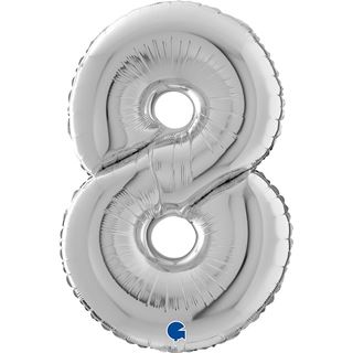 Balão Foil Número 8 Prata