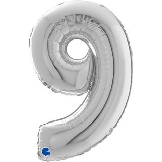 Balão Foil Número 9 Prata