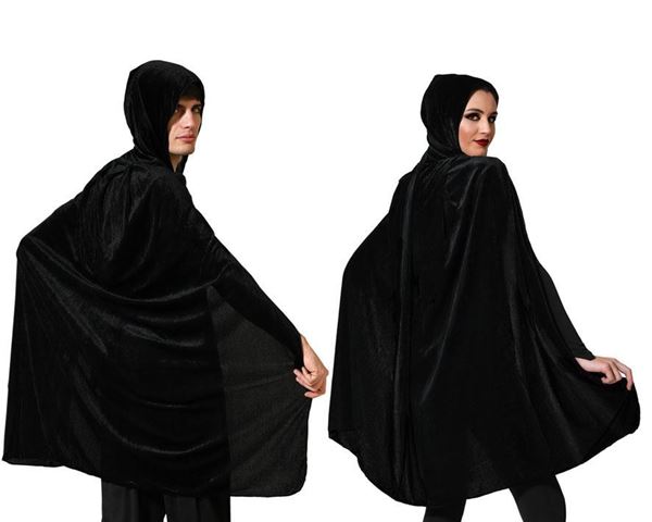 Capa Com Capuz Preta Veludo 100cm