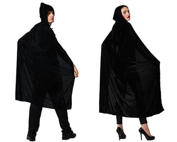 Capa Com Capuz Preta Veludo 140cm