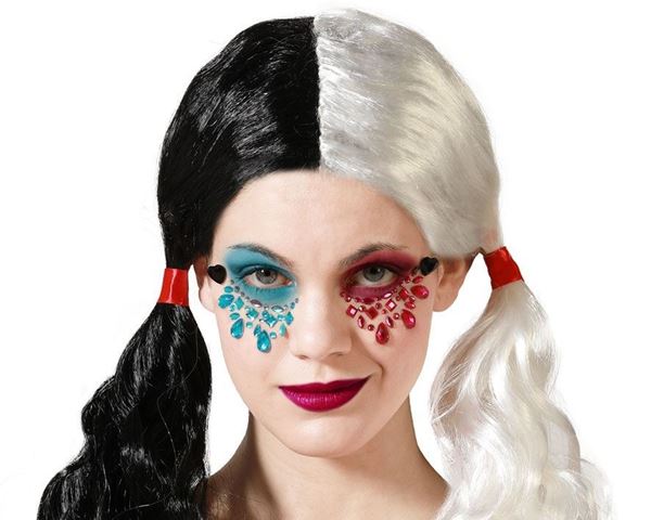 Jóias Faciais Adesivas Azul E Vermelho