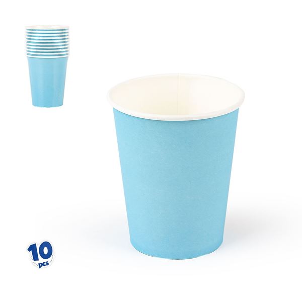 10 Copos Lisos Azul Claro