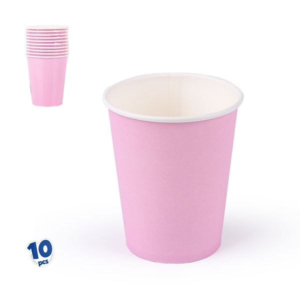 10 Copos Lisos Rosa Claro