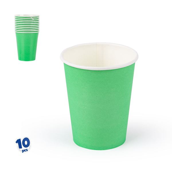 10 Copos Lisos Verde