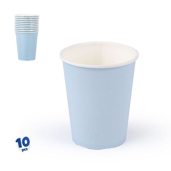 10 Copos Lisos Azul Pastel
