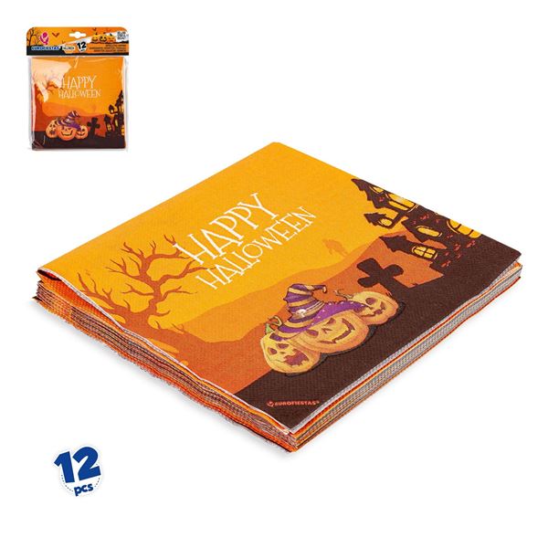 12 Guardanapos Happy Halloween