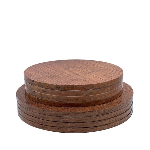 Cake Drum Redondo Madeira Castanha 25cm