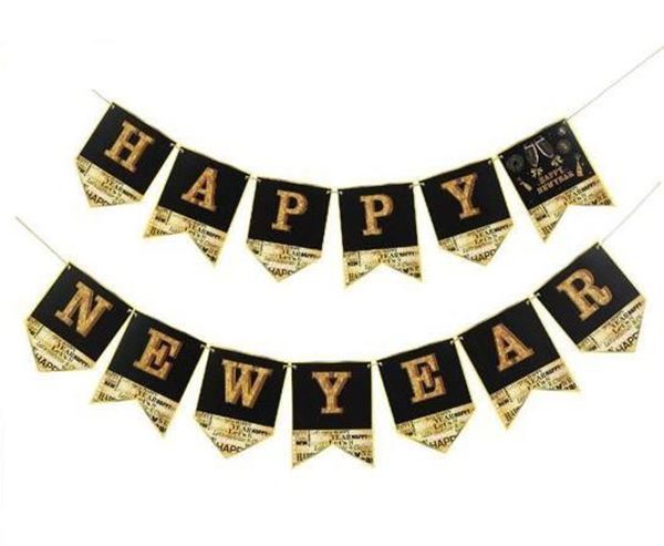 Grinalda Bandeirolas Happy New Year